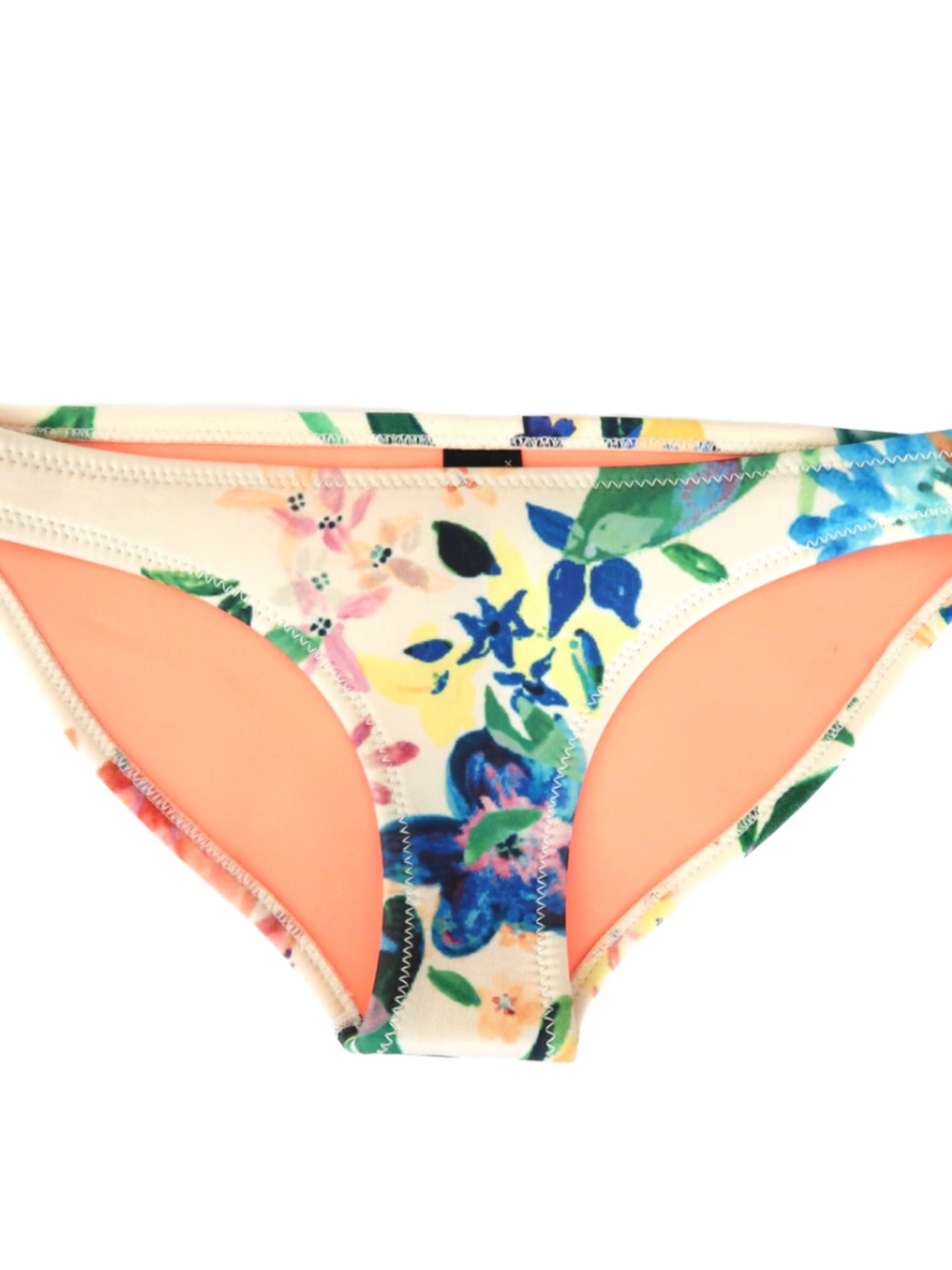 triangl swimwear Orange floral print neoprene Bikini bottom S